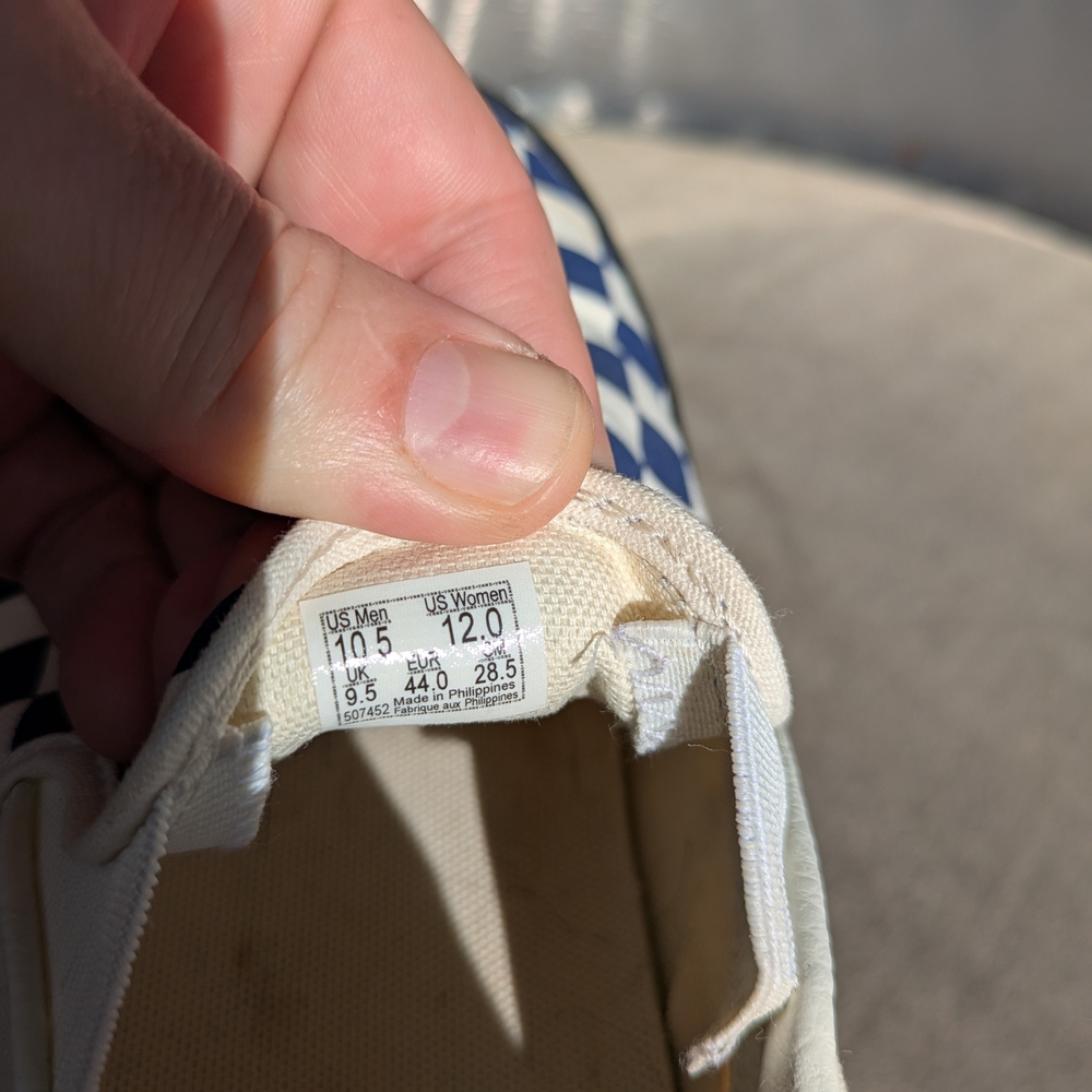 Vans Blue and White Checkerboard Slip-ons - Picture 6 of 6